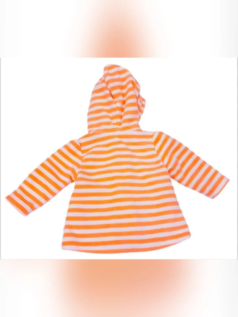 Carter's Baby Girls Hooded Fleece Jacket 3 Months Pink Coral Stripe Heart Pocket